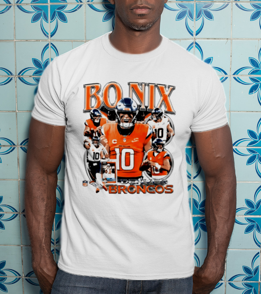Bo Nix Denver Broncos 2026 Player #10 Collage T-Shirt