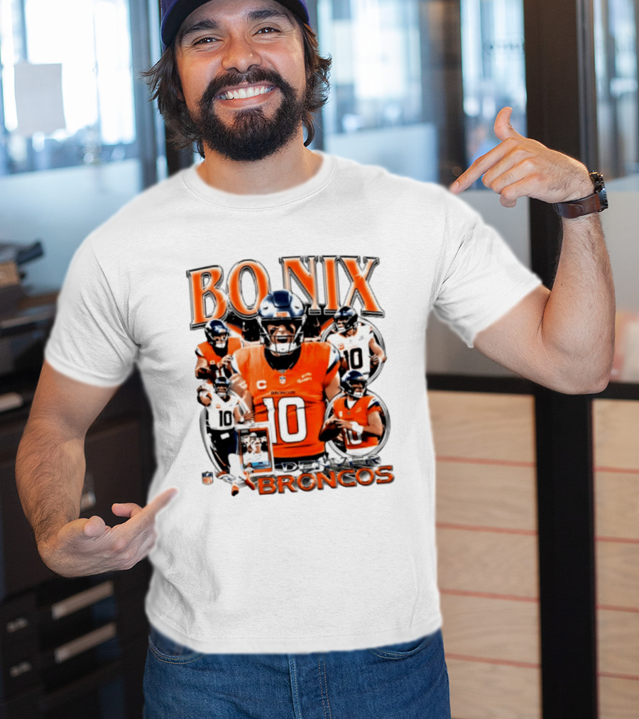 Bo Nix Denver Broncos 2026 Player #10 Collage T-Shirt