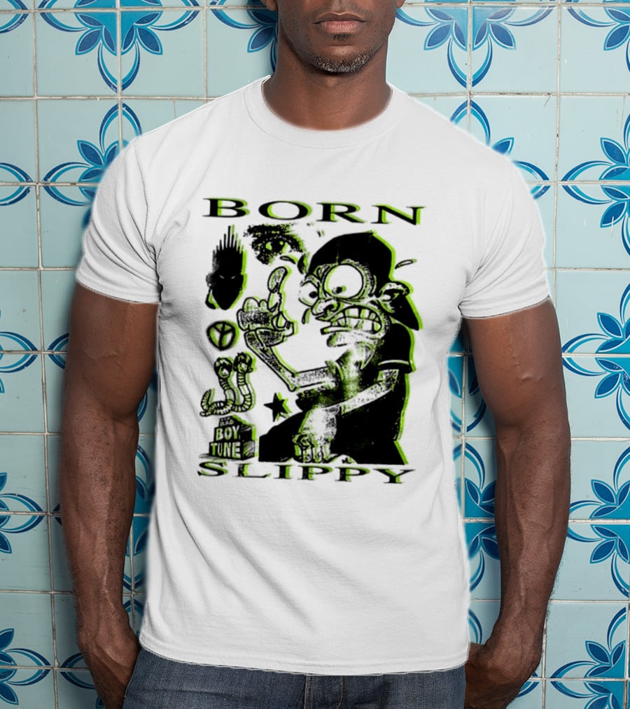 Born Slippy Bad Boy Tune Get Wet Like An Angel Two Sided T-Shirt