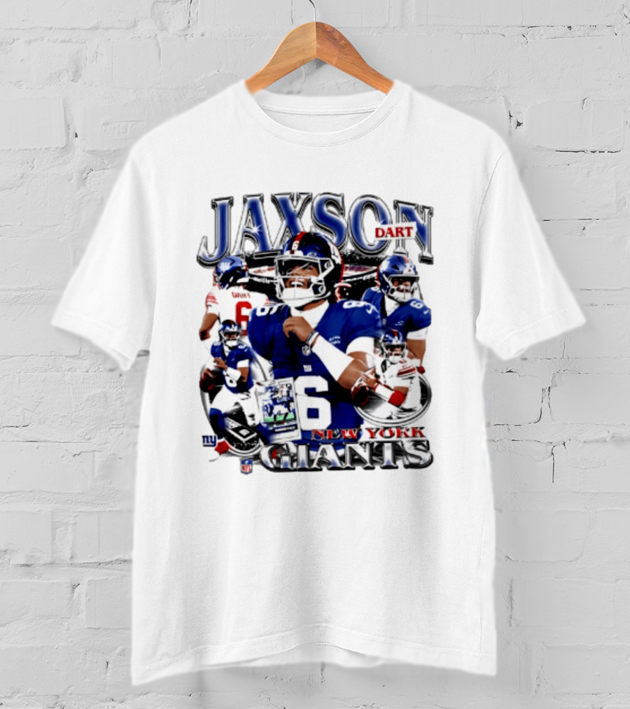 Jaxson Dart New York Giants Player Collage 2026 T-Shirt