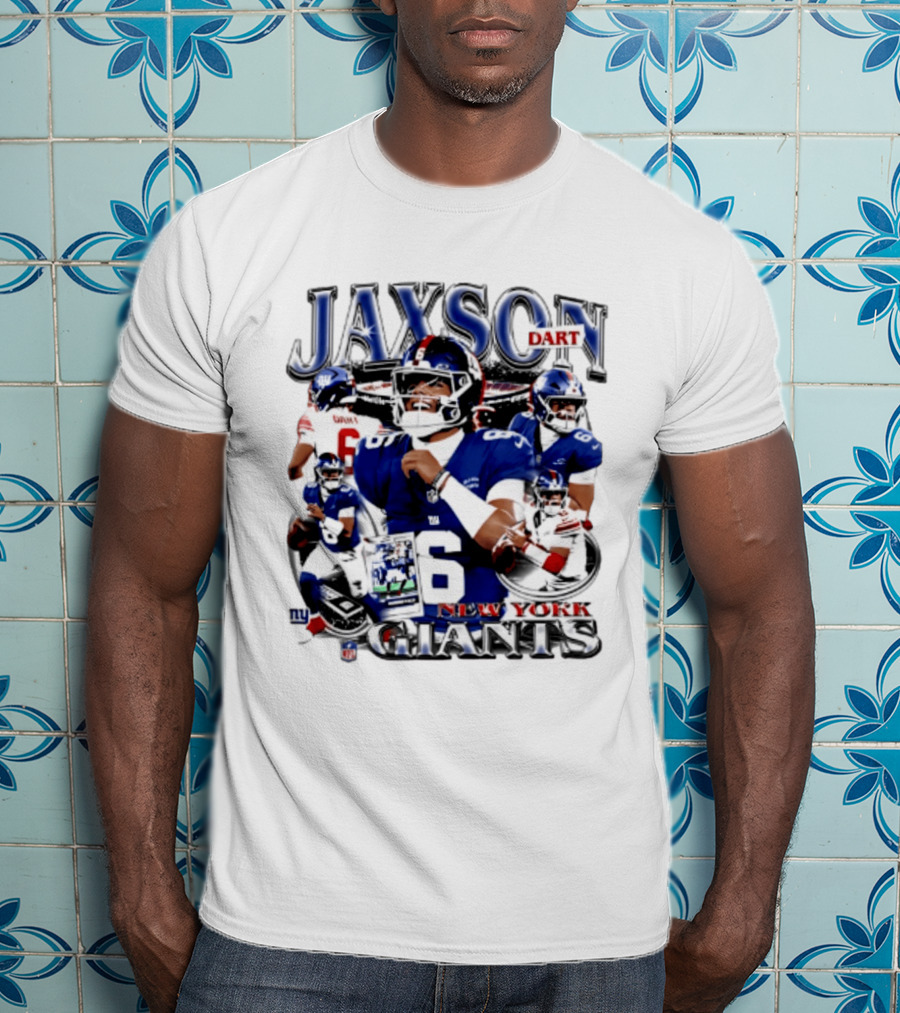 Jaxson Dart New York Giants Player Collage 2026 T-Shirt