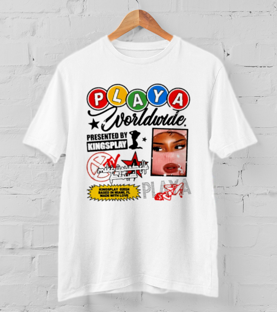 Playa Worldwide Kingsplay Miami Colorful Circles And Urban Street T-Shirt