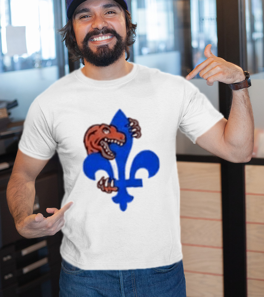 2026 Raptors Quebec Canada Games Fleur De Lis And Dinosaur T-Shirt