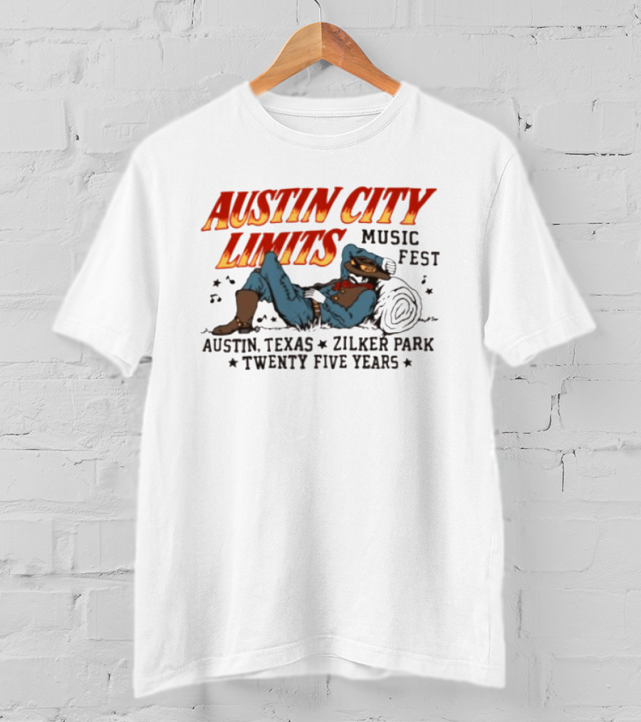 Austin City Limits Music Fest Cowboy Austin Texas Zilker Park Twenty Five Years T-Shirt