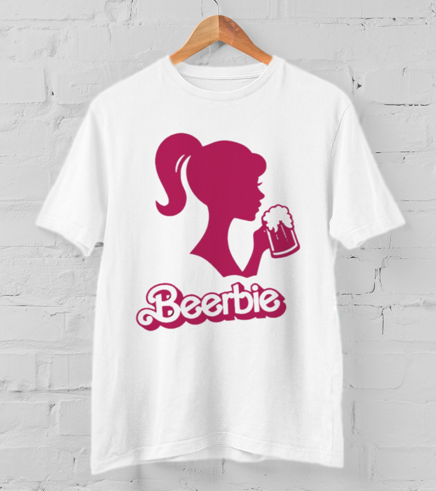 Beerbie Pink Beer Barbie Icon With Beer T-Shirt