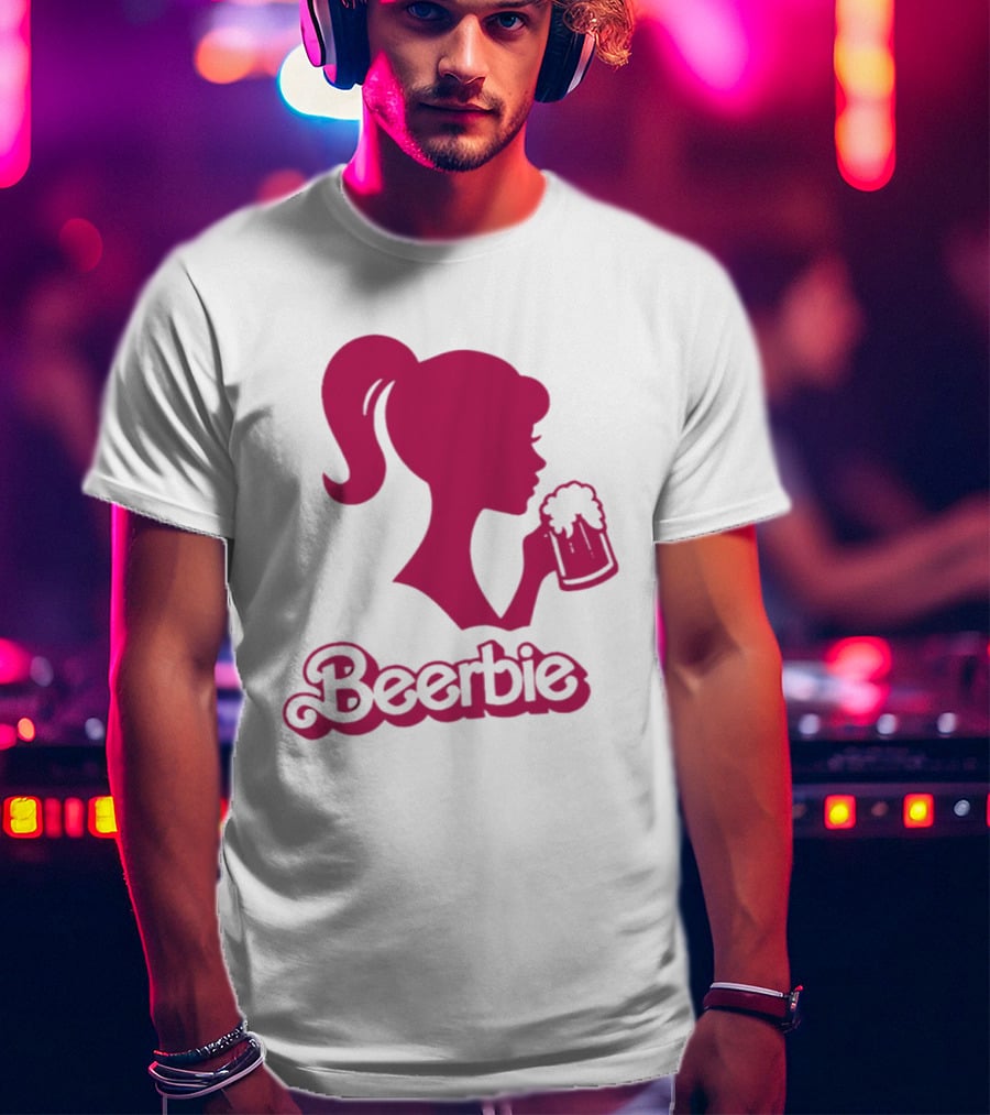 Beerbie Pink Beer Barbie Icon With Beer T-Shirt