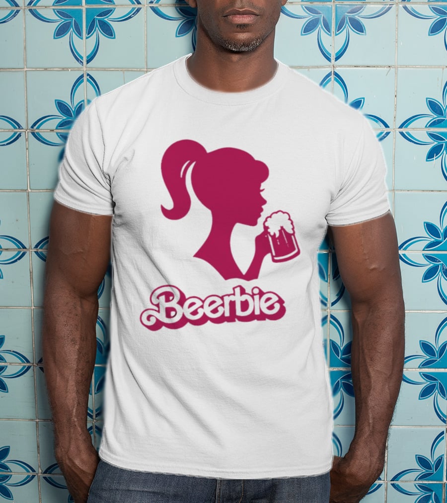 Beerbie Pink Beer Barbie Icon With Beer T-Shirt