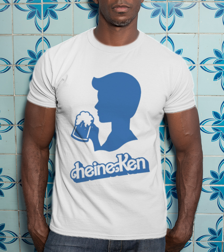 Ken Blue Beer Silhouette Heineken Play On Words T-Shirt
