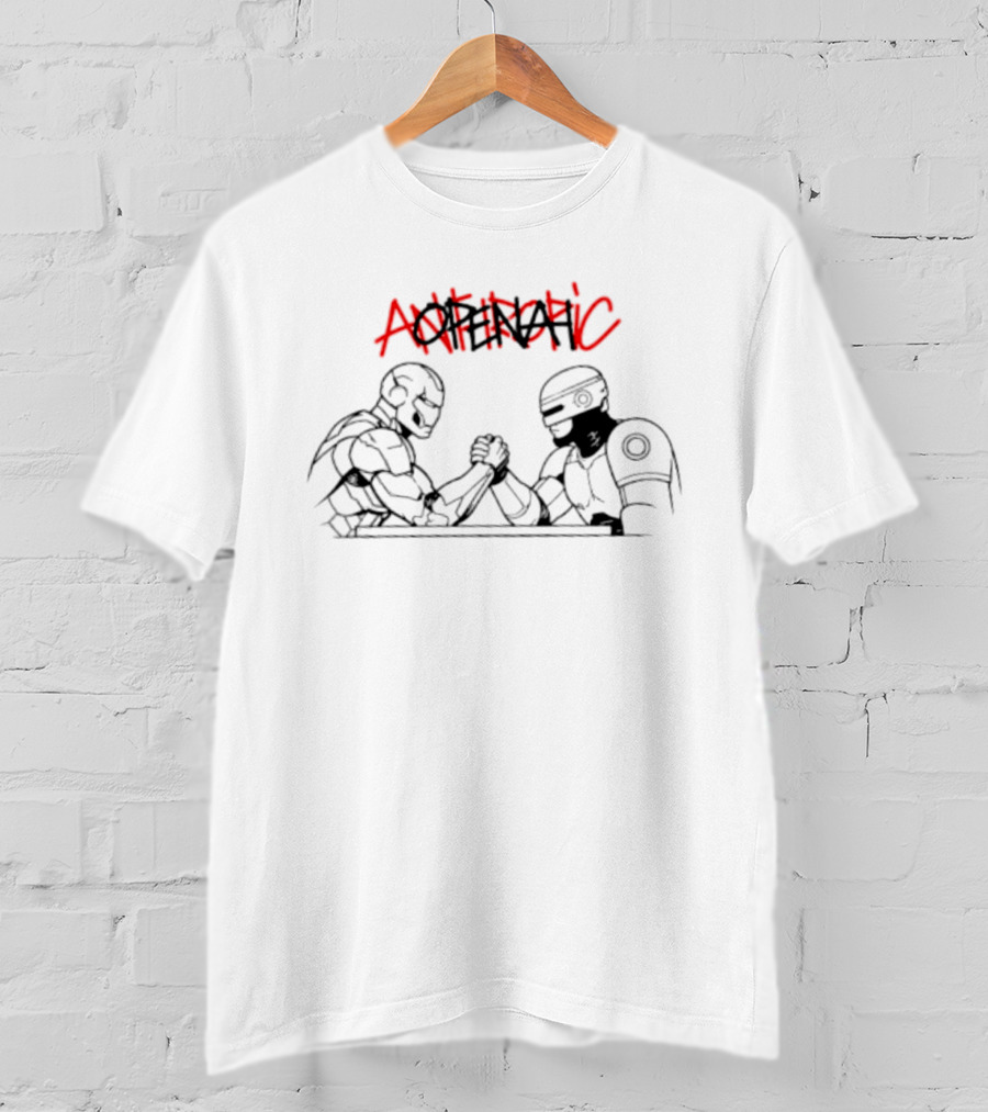 Iron Man Robocop Arm Wrestling Match Marvel Aesthetic T-Shirt
