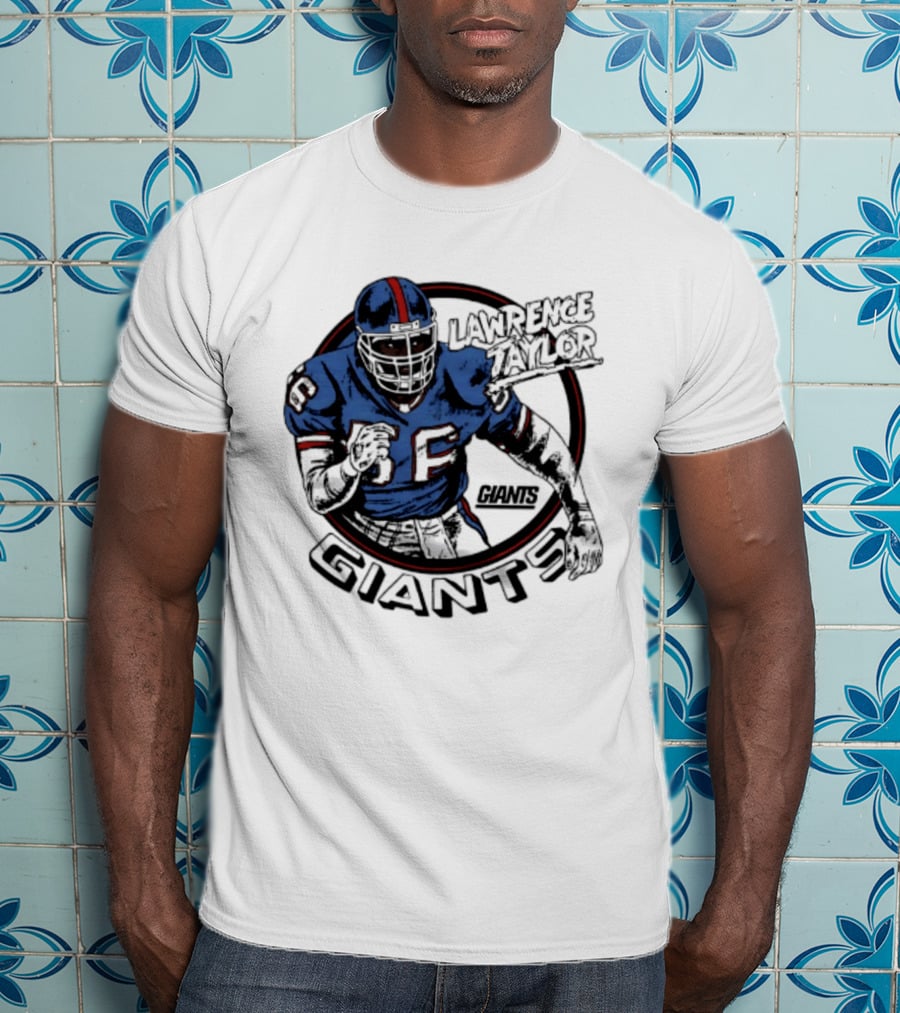 New York Giants Lawrence Taylor Football Player Vintage Pose T-Shirt
