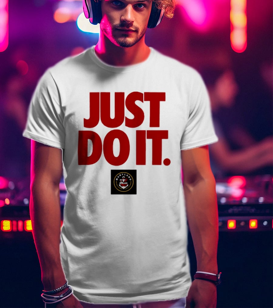 Maryland Charm Just Do It Red Text Black Circle T-Shirt