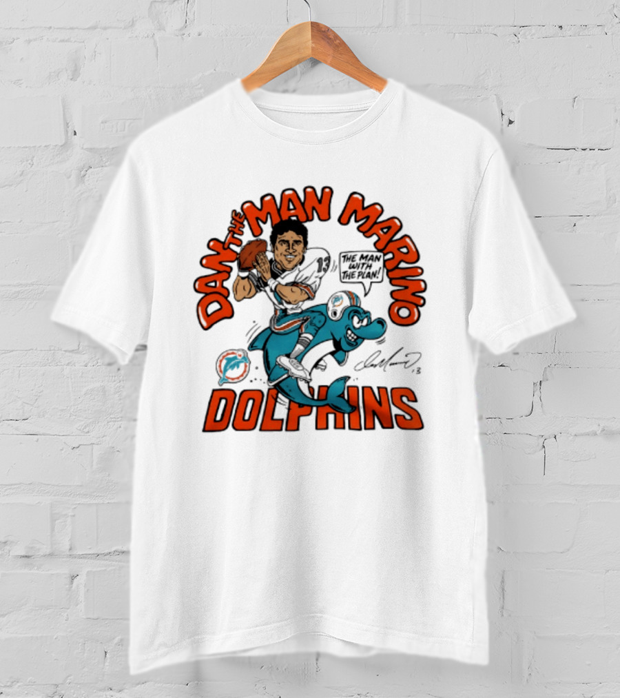 Dan The Man Marino Dolphins Football Caricature T-Shirt