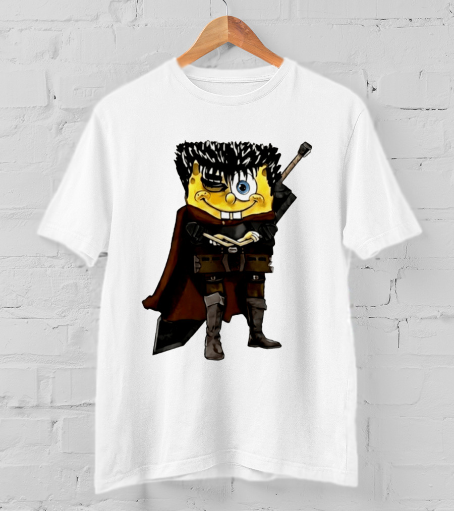 SpongeBob X Berserk Guts Crossover SpongeGuts SquarePants Character Mashup T-Shirt