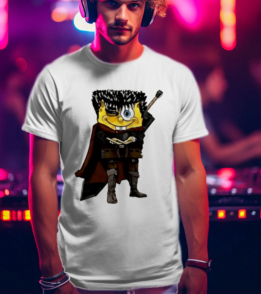 SpongeBob X Berserk Guts Crossover SpongeGuts SquarePants Character Mashup T-Shirt