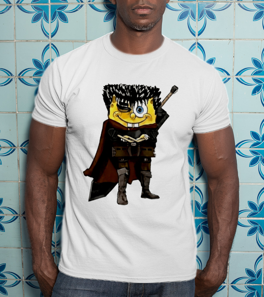 SpongeBob X Berserk Guts Crossover SpongeGuts SquarePants Character Mashup T-Shirt