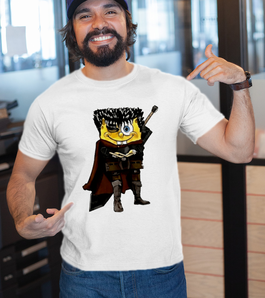SpongeBob X Berserk Guts Crossover SpongeGuts SquarePants Character Mashup T-Shirt