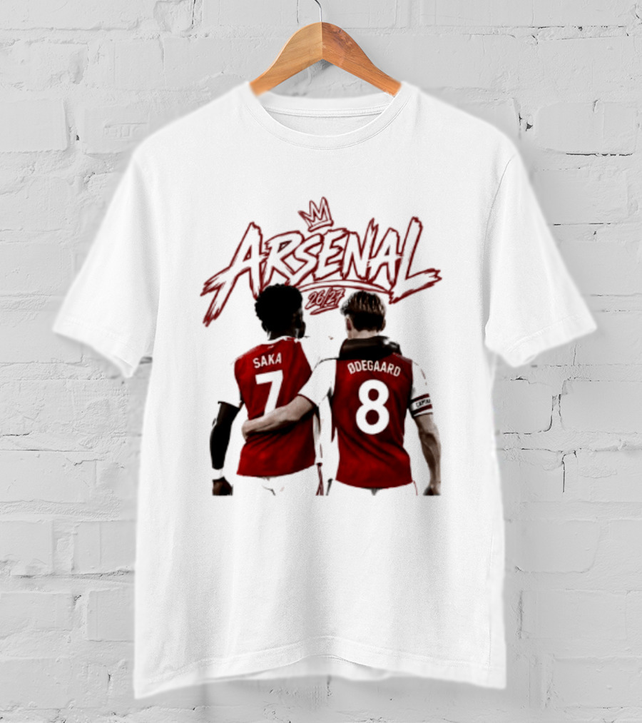 Arsenal Saka 7 Odegaard 8 Football Moment T-Shirt