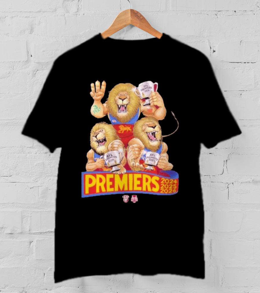 Brisbane Lions AFL Premiers 2024 2025 2026 Mark Knight T-Shirt