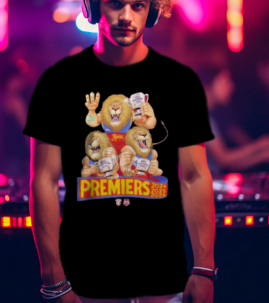 Brisbane Lions AFL Premiers 2024 2025 2026 Mark Knight T-Shirt