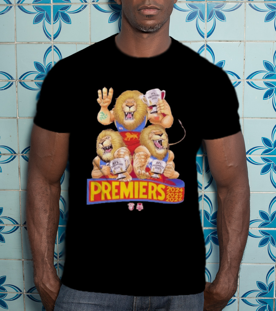 Brisbane Lions AFL Premiers 2024 2025 2026 Mark Knight T-Shirt