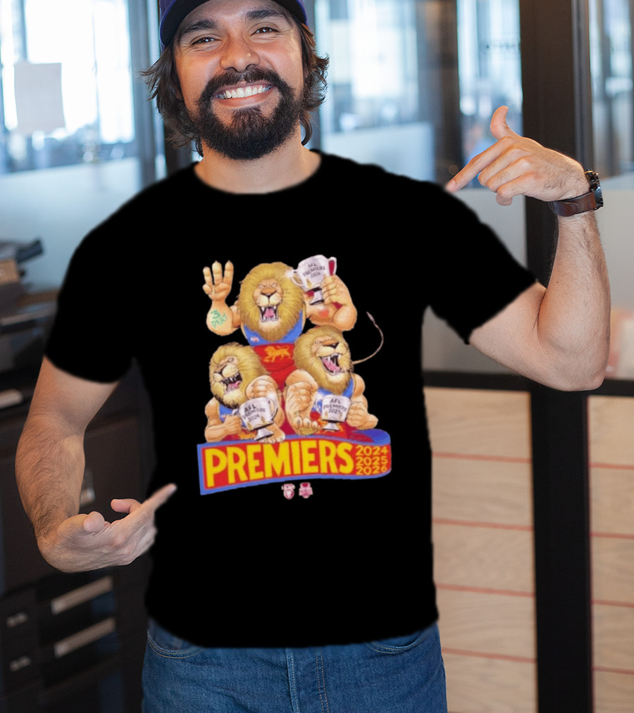 Brisbane Lions AFL Premiers 2024 2025 2026 Mark Knight T-Shirt