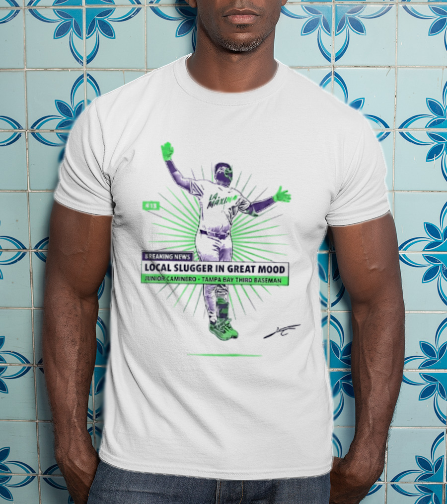 Junior Caminero Tampa Bay Third Baseman Local Slugger In Great Mood T-Shirt