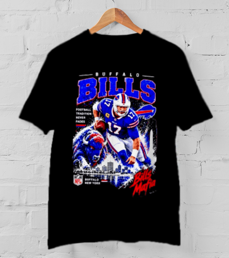 Buffalo Bills Football Tradition Never Fades Bills Mafia NFL Buffalo New York Team Skyline T-Shirt