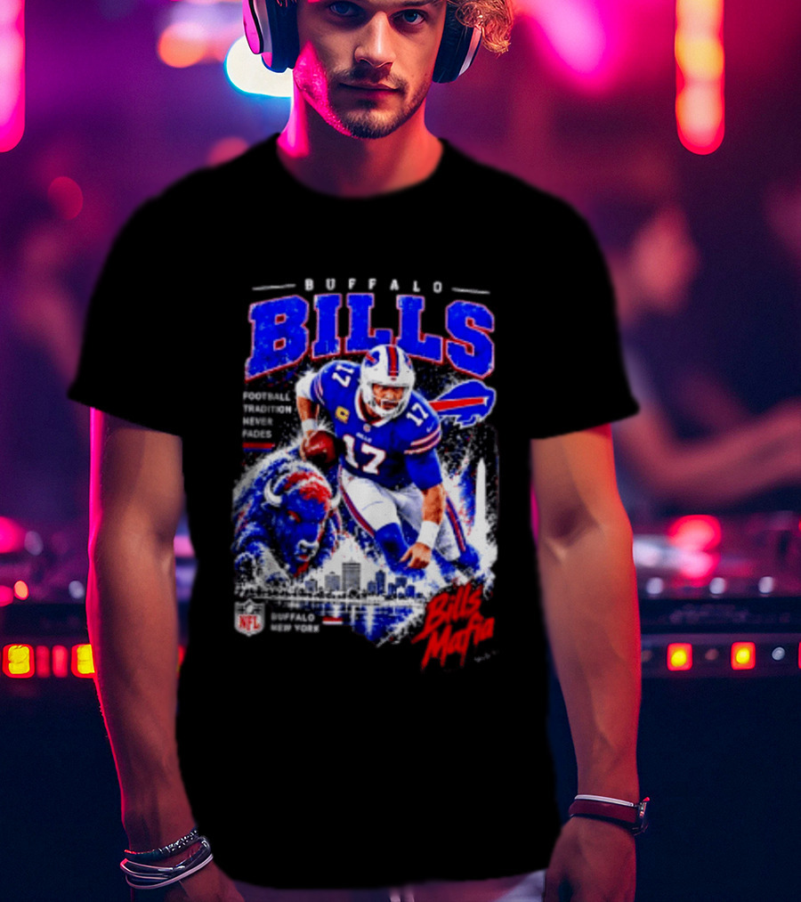 Buffalo Bills Football Tradition Never Fades Bills Mafia NFL Buffalo New York Team Skyline T-Shirt