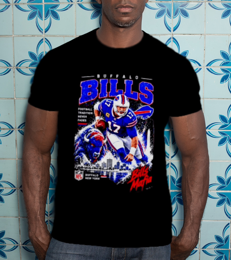 Buffalo Bills Football Tradition Never Fades Bills Mafia NFL Buffalo New York Team Skyline T-Shirt