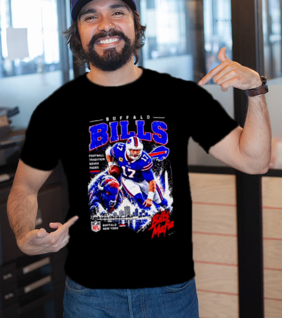 Buffalo Bills Football Tradition Never Fades Bills Mafia NFL Buffalo New York Team Skyline T-Shirt