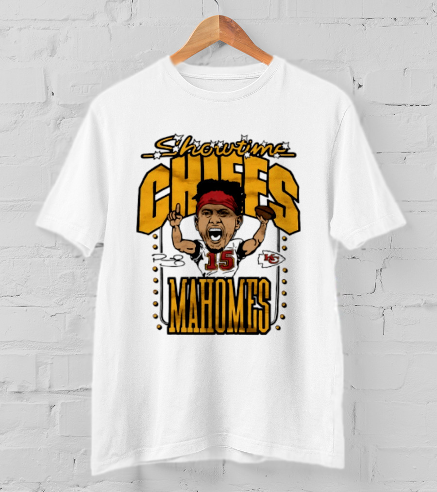 Showtime Chiefs Patrick Mahomes 15 Caricature T-Shirt