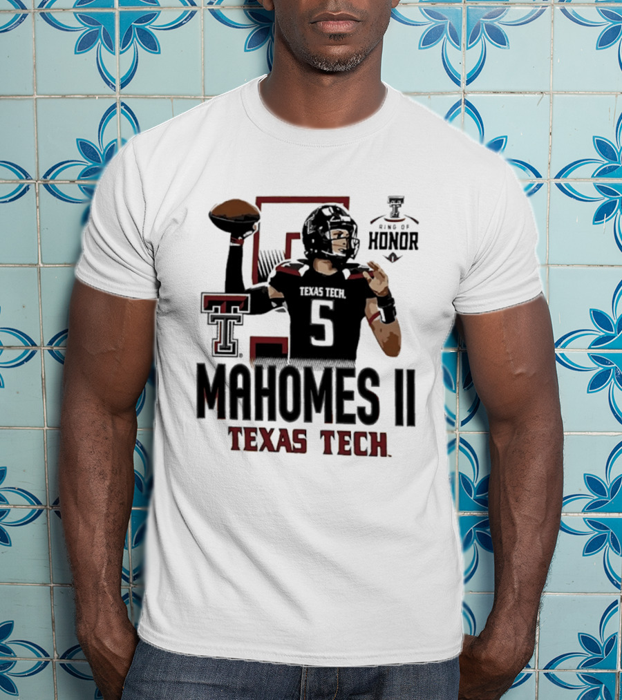 Mahomes II Texas Tech Red Raiders Ring Of Honor Player T-Shirt