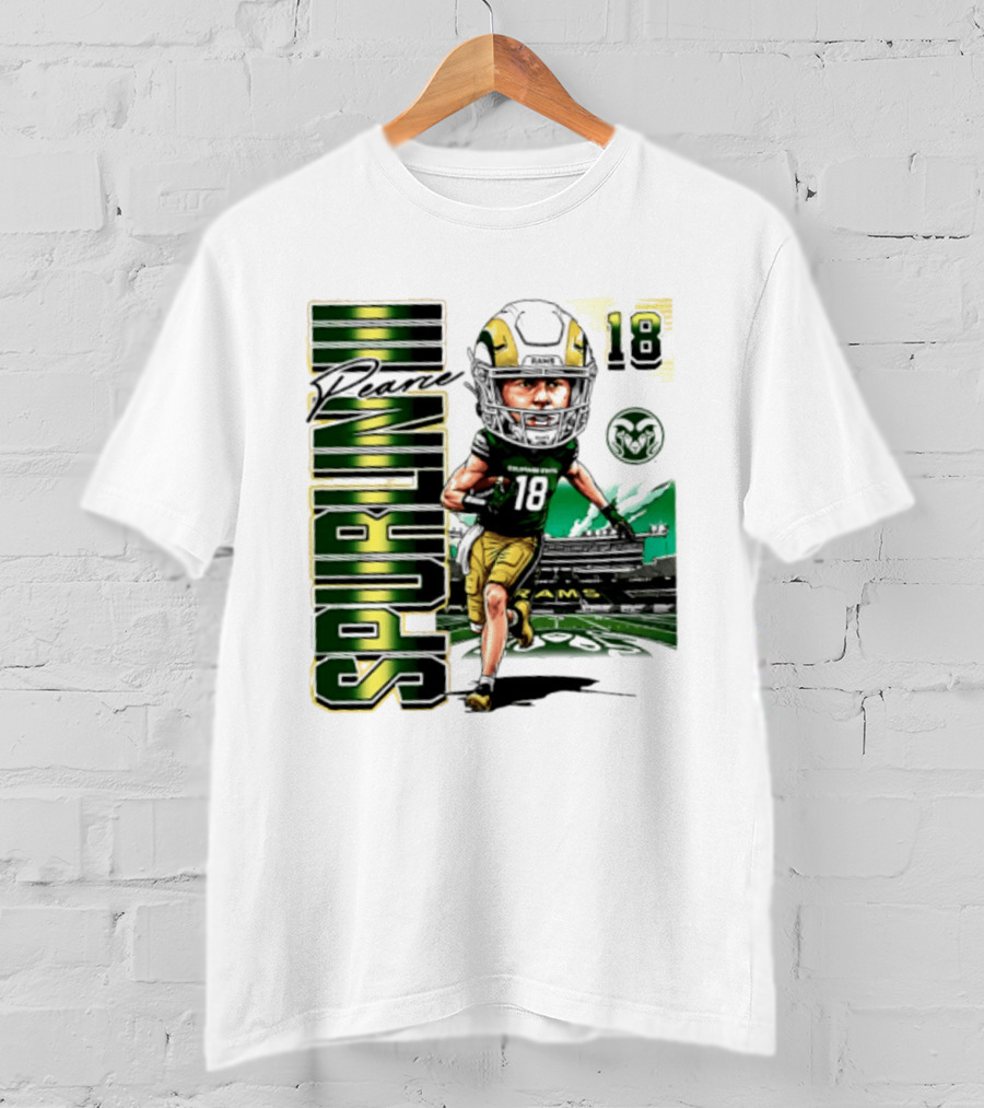 Pearce Spurlin III 18 Colorado State Rams NCAA Football Caricature T-Shirt