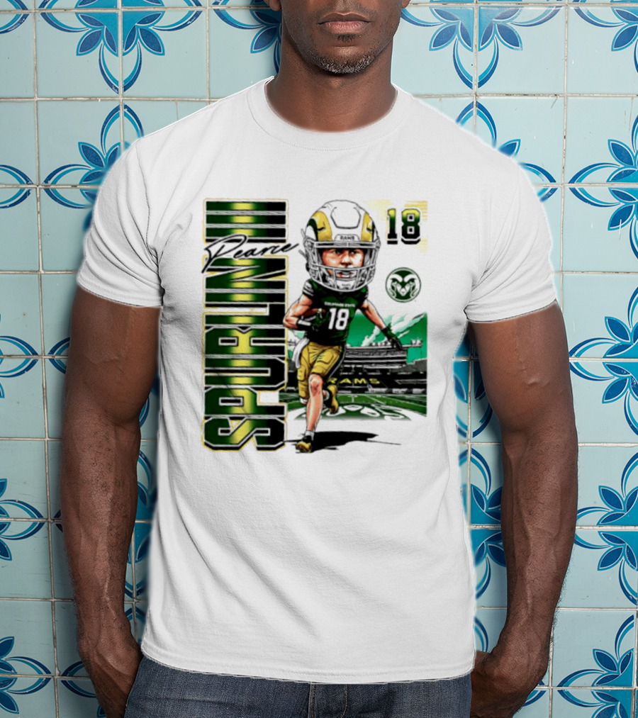 Pearce Spurlin III 18 Colorado State Rams NCAA Football Caricature T-Shirt