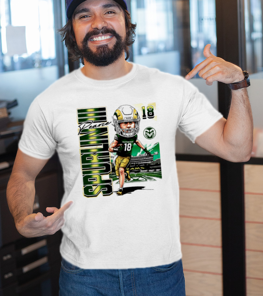 Pearce Spurlin III 18 Colorado State Rams NCAA Football Caricature T-Shirt