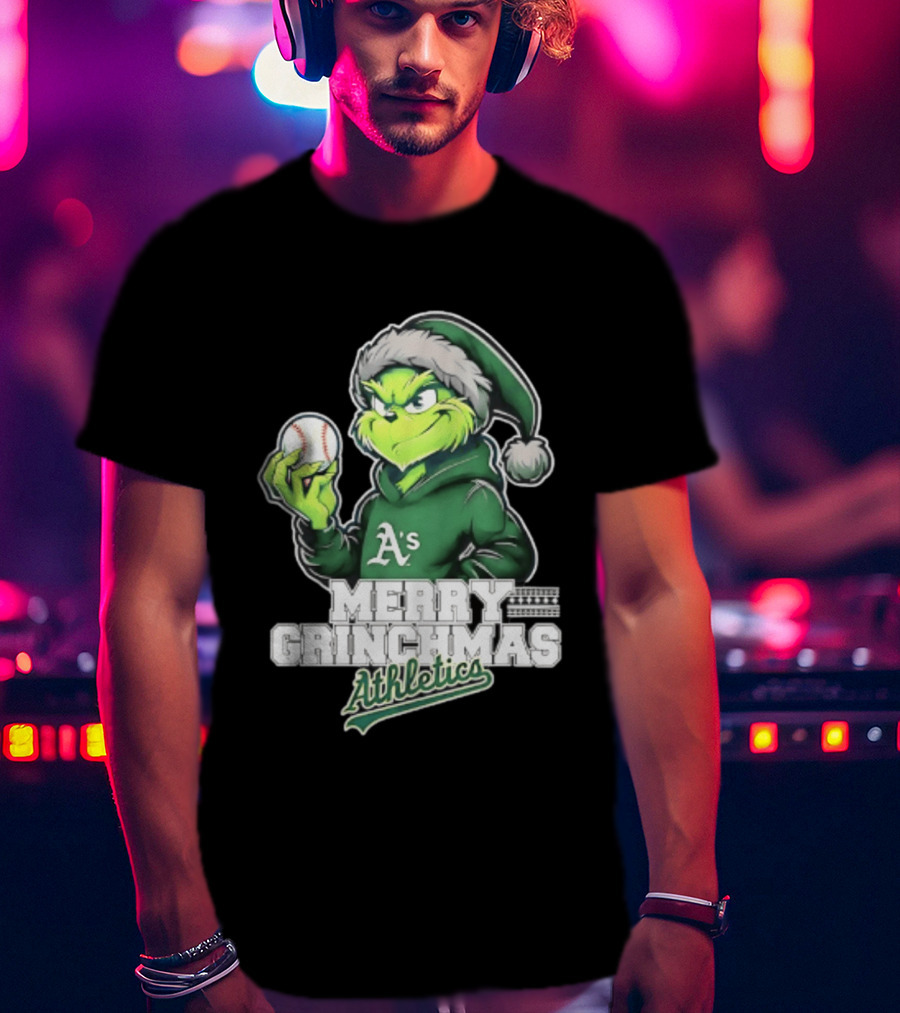 Merry Grinchmas Athletics Baseball Christmas 2026 T-Shirt