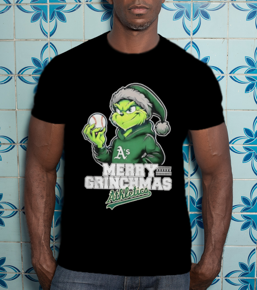 Merry Grinchmas Athletics Baseball Christmas 2026 T-Shirt