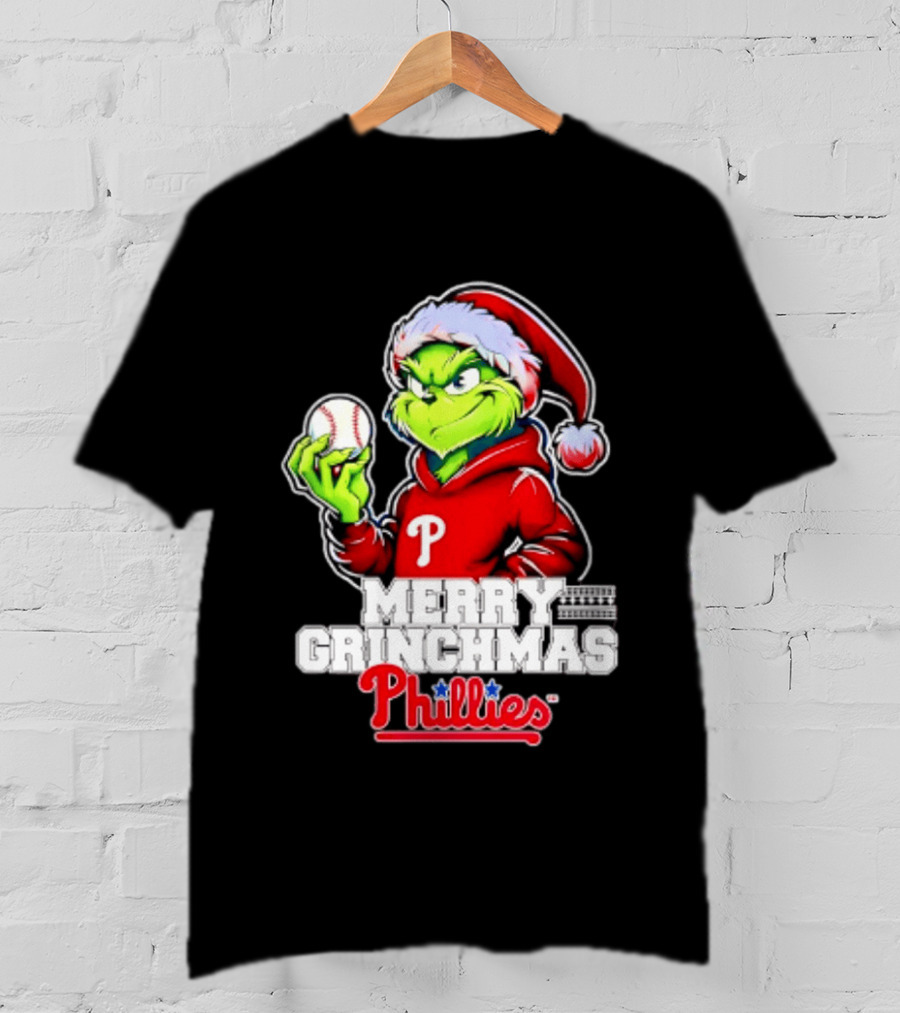 Merry Grinchmas Philadelphia Phillies Baseball Christmas 2026 T-Shirt