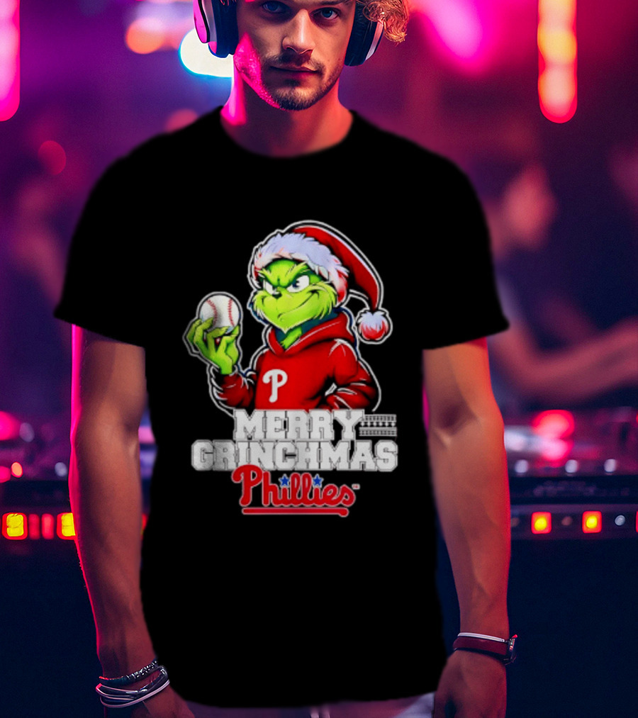 Merry Grinchmas Philadelphia Phillies Baseball Christmas 2026 T-Shirt
