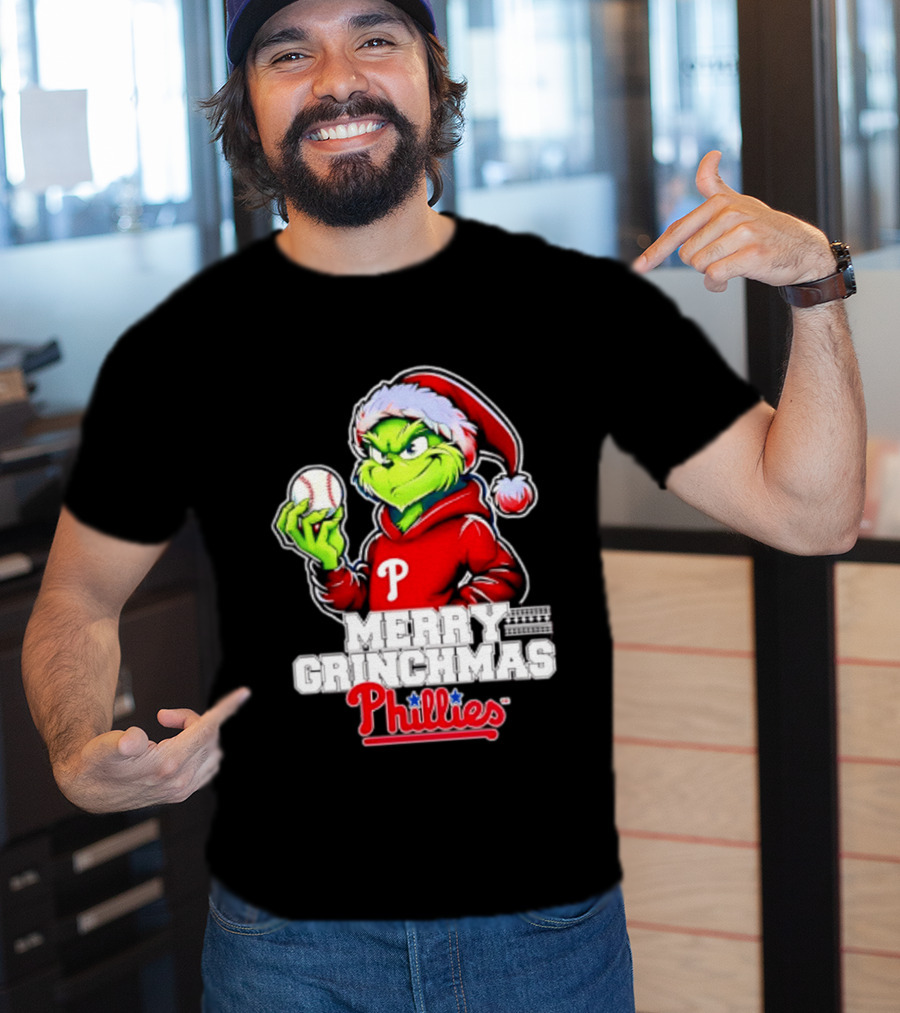 Merry Grinchmas Philadelphia Phillies Baseball Christmas 2026 T-Shirt