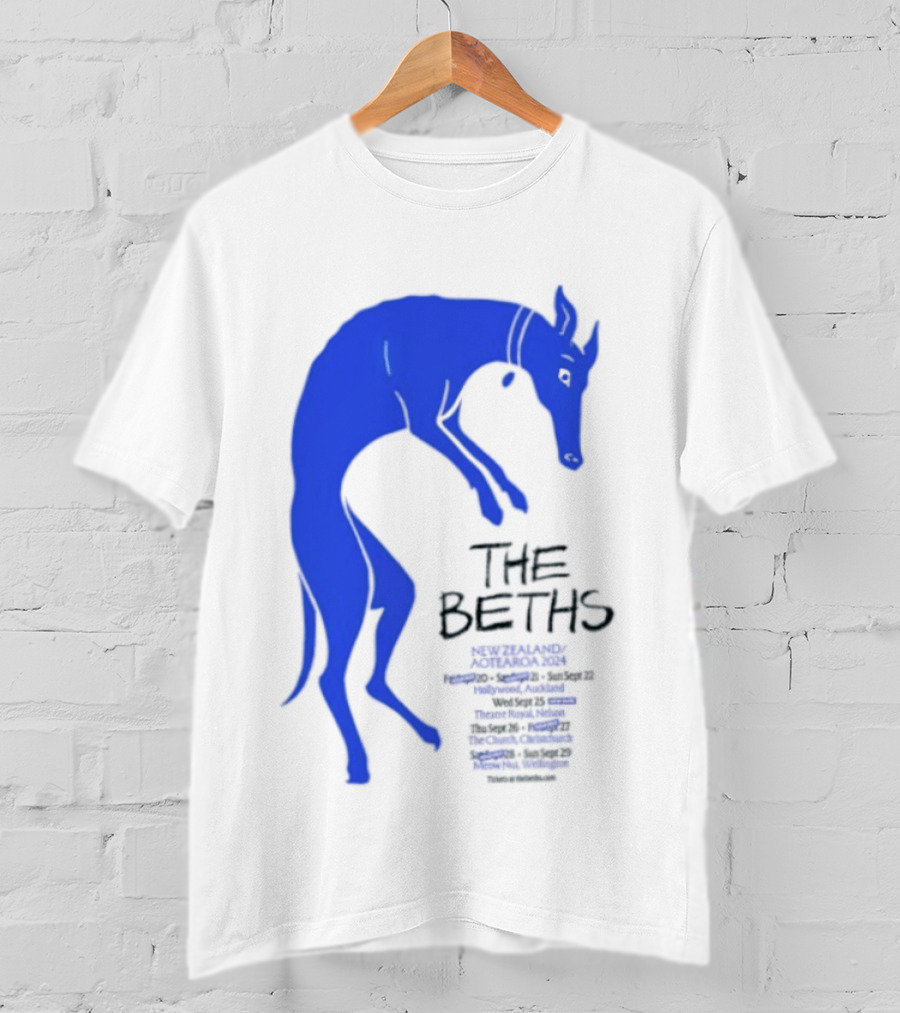 The Beths New Zealand Aotearoa 2024 Tour Blue Jumping Dog T-Shirt