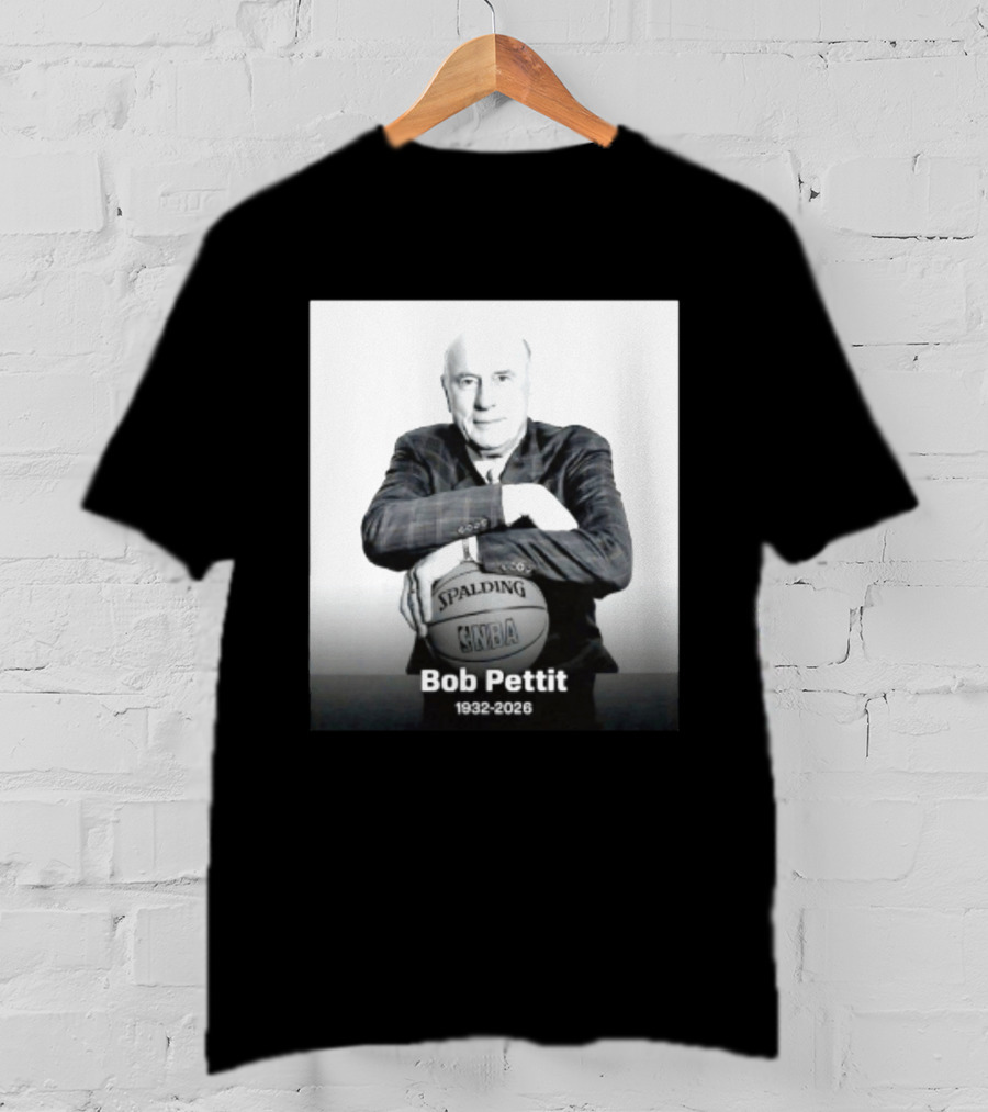 Bob Pettit 1932 2026 Spalding NBA Naismith Hall Of Famer T-Shirt