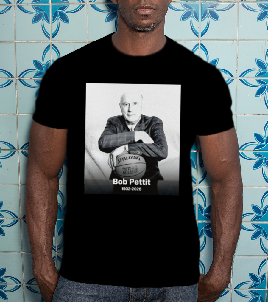 Bob Pettit 1932 2026 Spalding NBA Naismith Hall Of Famer T-Shirt