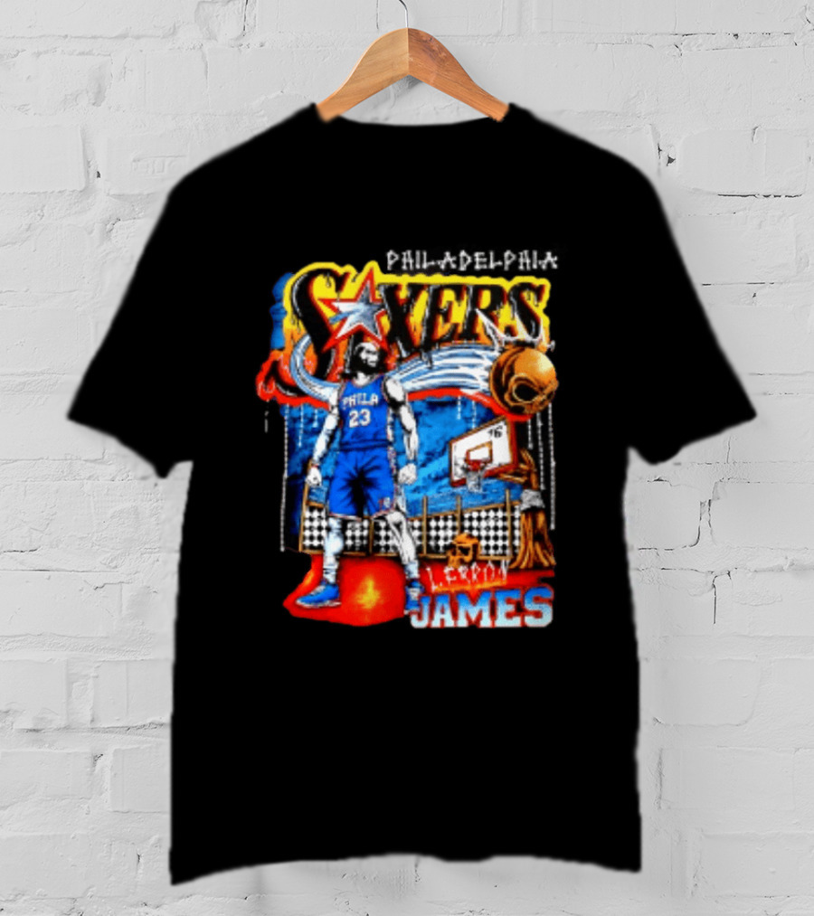 Philadelphia 76ers LeBron James Skeleton Basketball T-Shirt