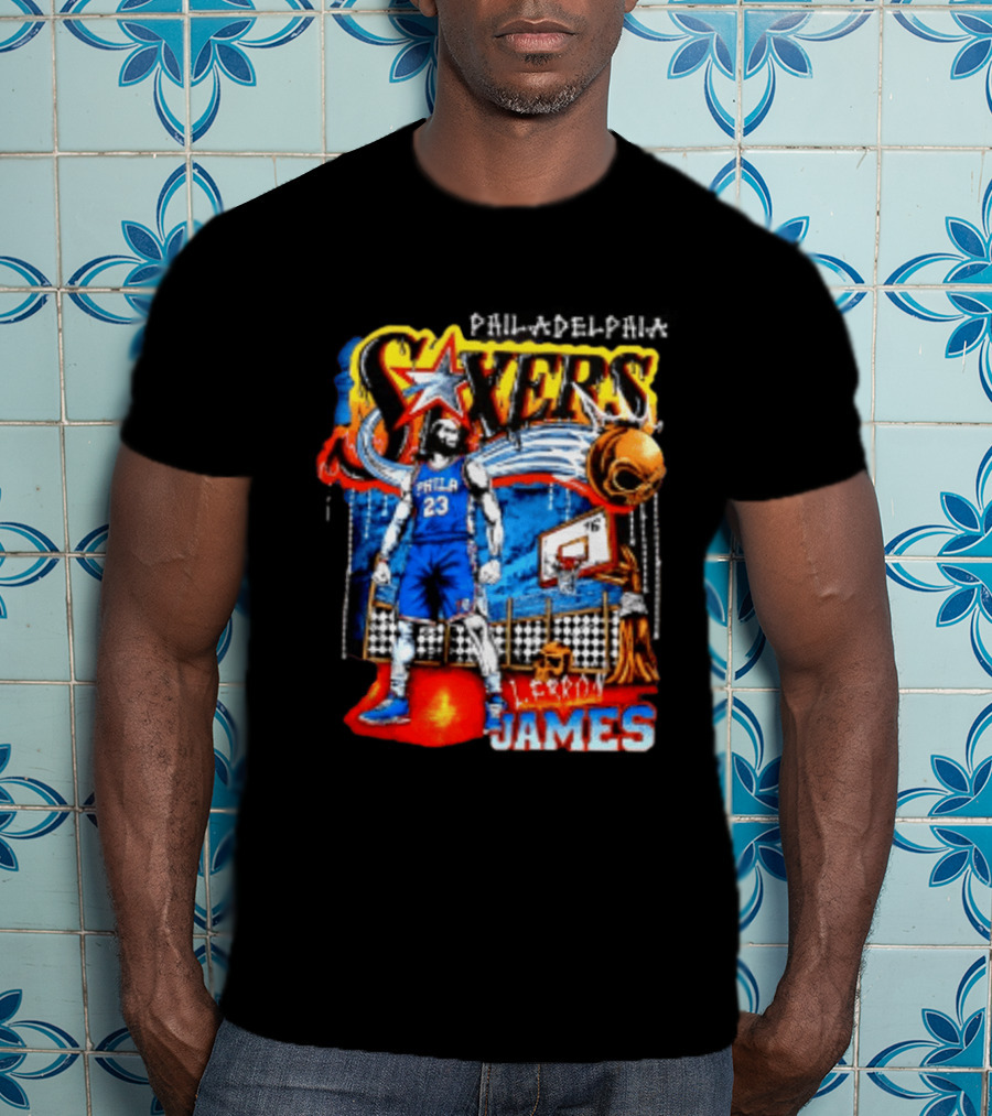 Philadelphia 76ers LeBron James Skeleton Basketball T-Shirt