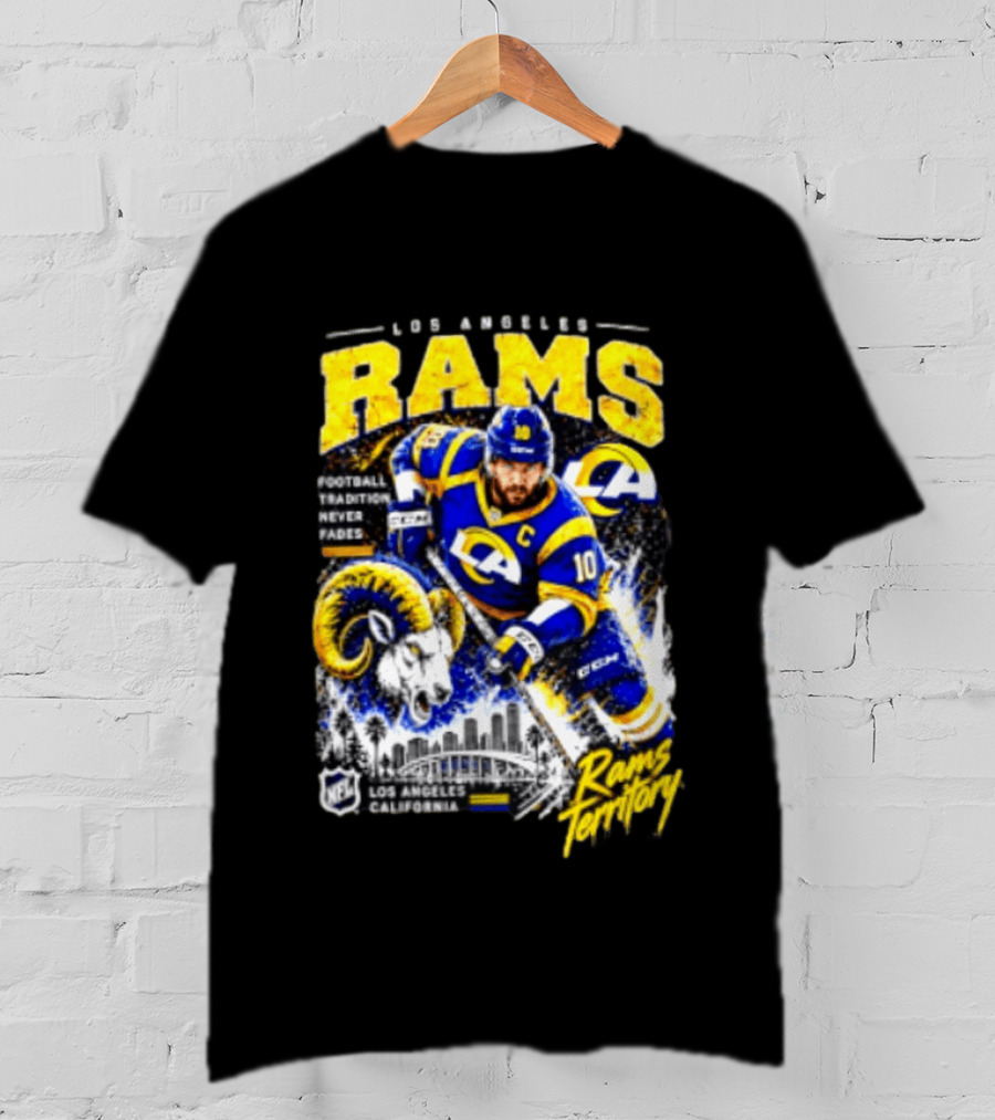 Los Angeles Rams Football Tradition Never Fades Rams Territory California NFL Skyline T-Shirt
