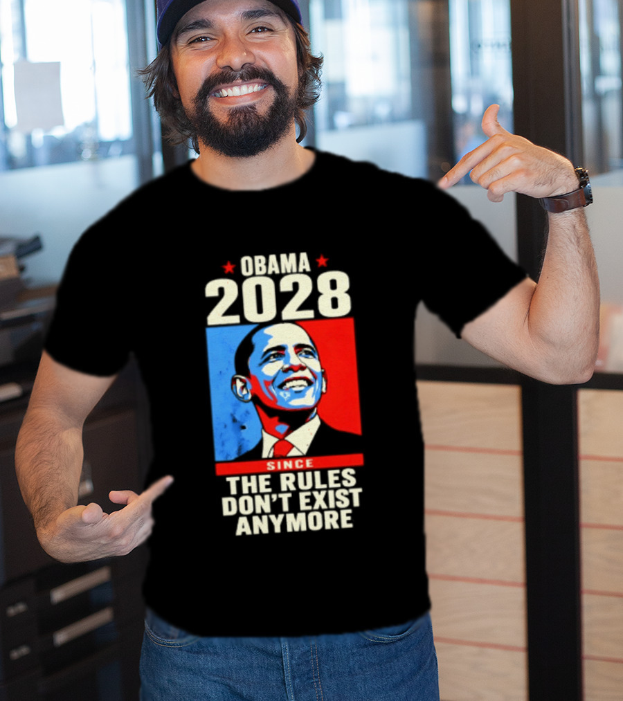 Obama 2028 Since The Rules Don't Exist Anymore Iconic Red And Blue T-Shirt