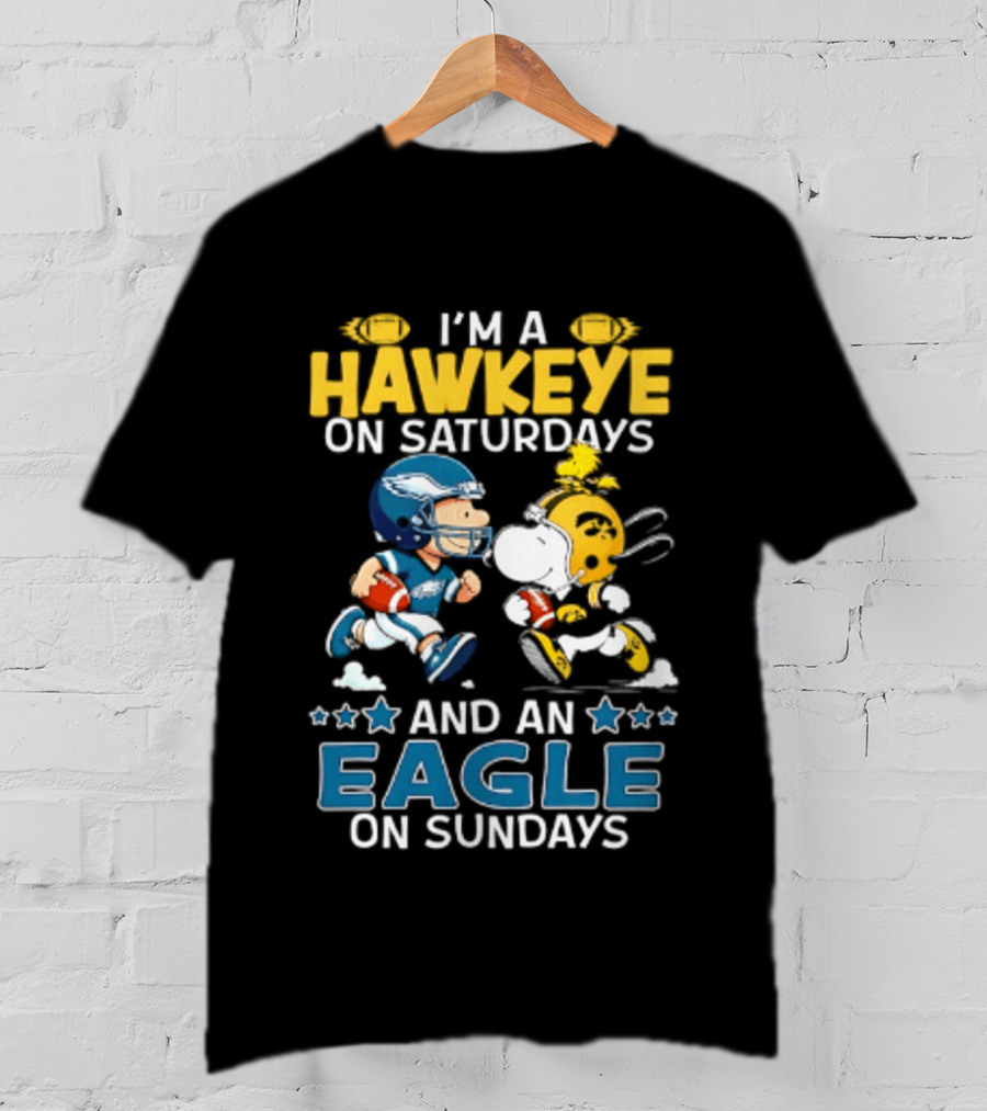 Peanuts I'm A Hawkeye On Saturdays And An Eagle On Sundays T-Shirt