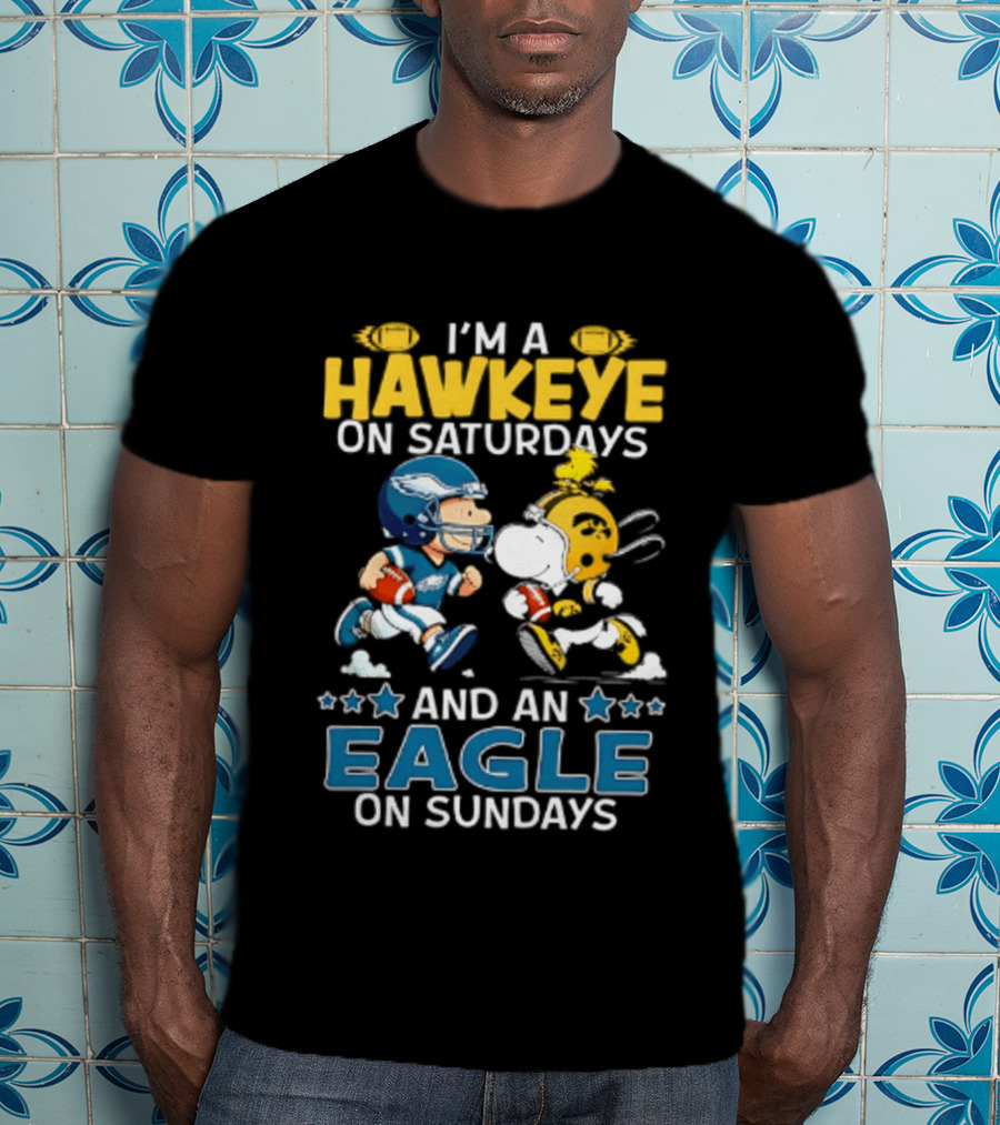 Peanuts I'm A Hawkeye On Saturdays And An Eagle On Sundays T-Shirt