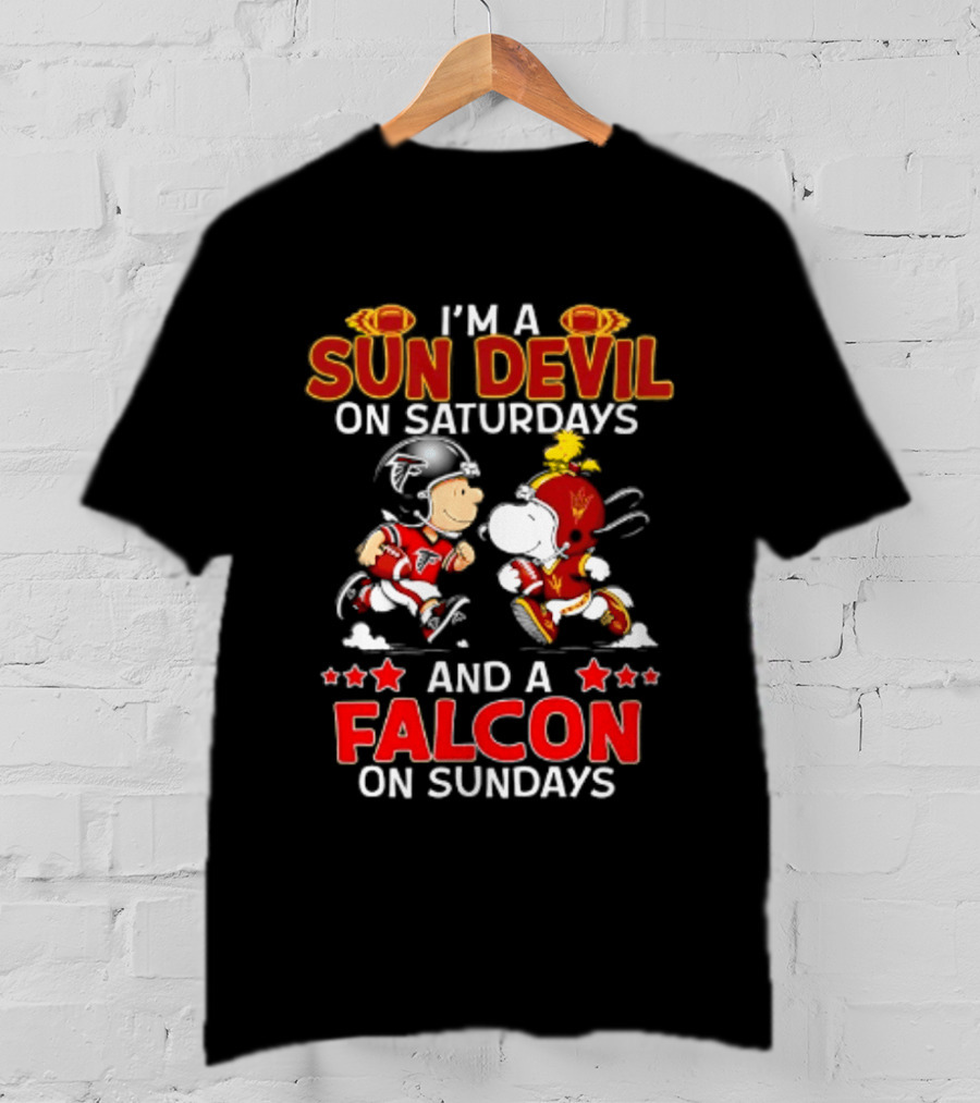Peanuts Sun Devil On Saturdays Falcons On Sundays T-Shirt